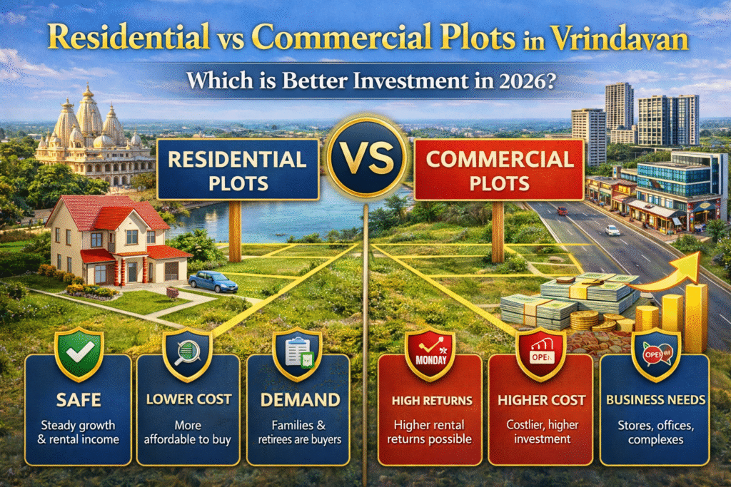 residential vs commercial plots in vrindavan comparison guide