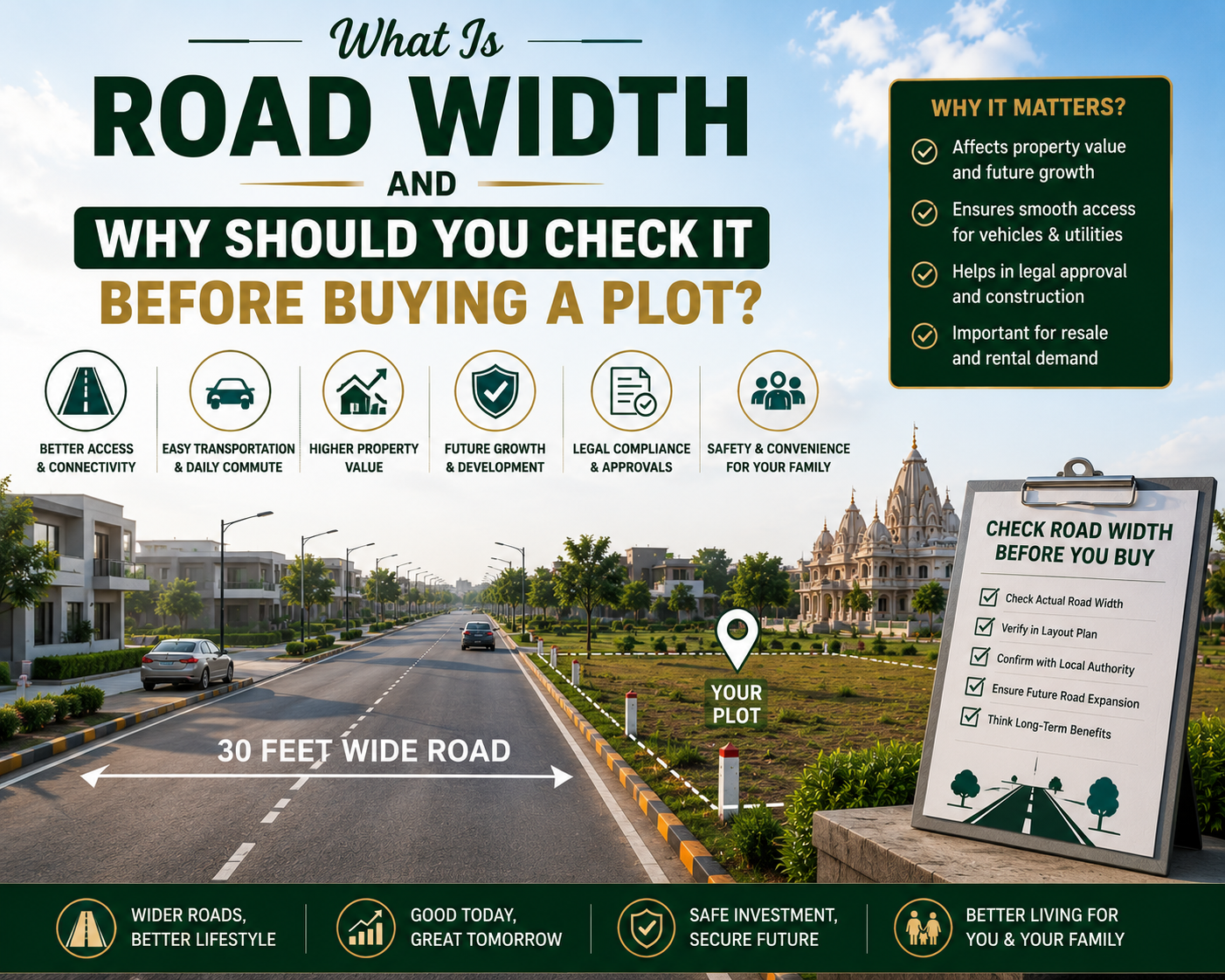 checking road width and access before buying a residential plot in Vrindavan