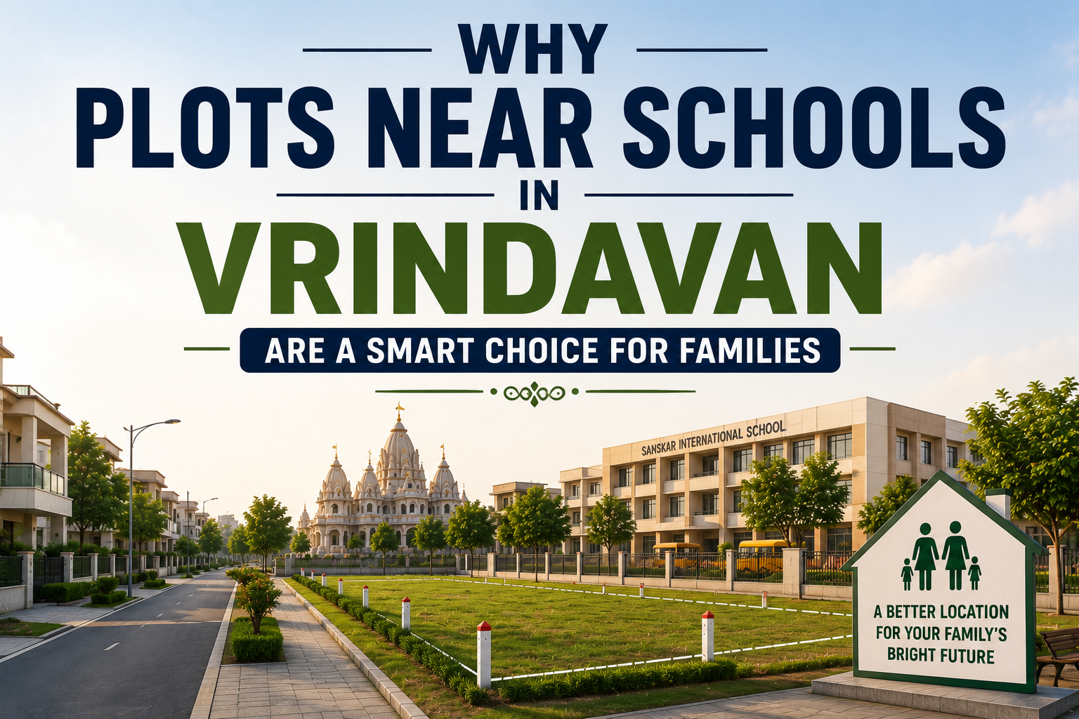 residential plots in Vrindavan located near schools and family-friendly amenities