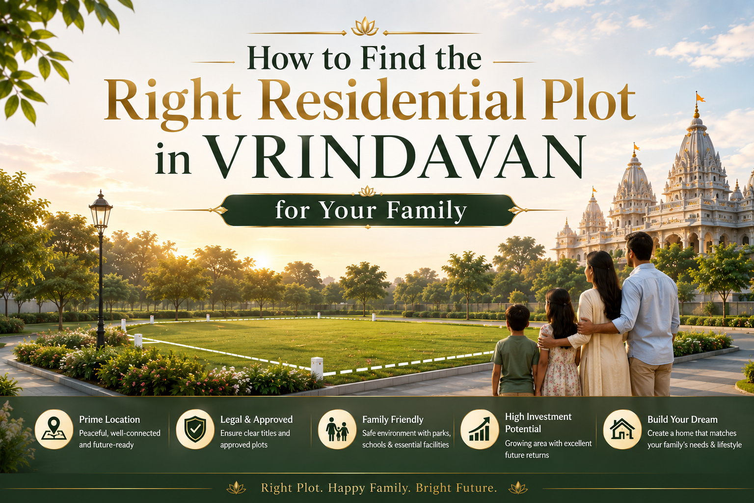 residential plot in Vrindavan suitable for building a family home