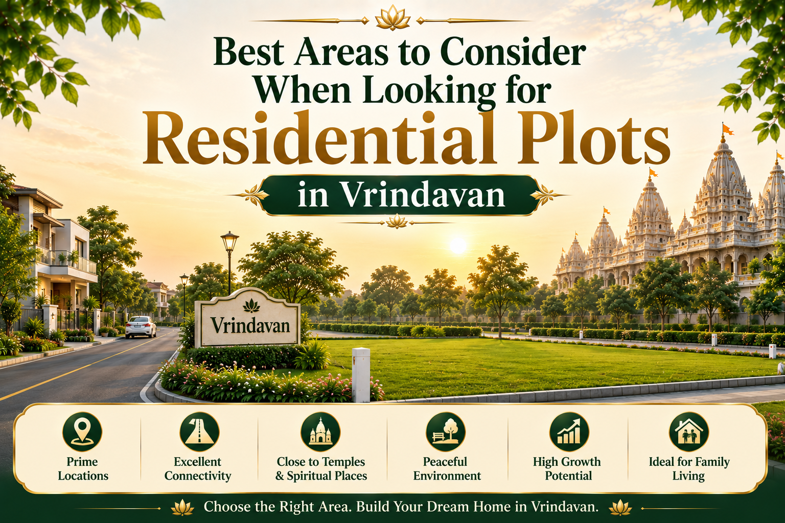 best areas to consider for residential plots in Vrindavan