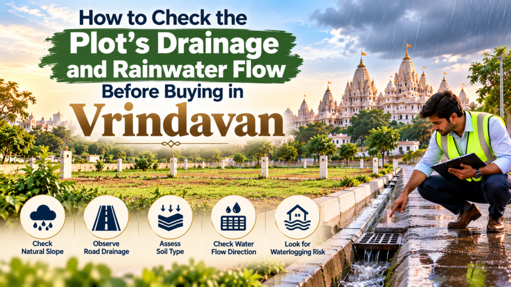Drainage and rainwater flow around a plot in Vrindavan