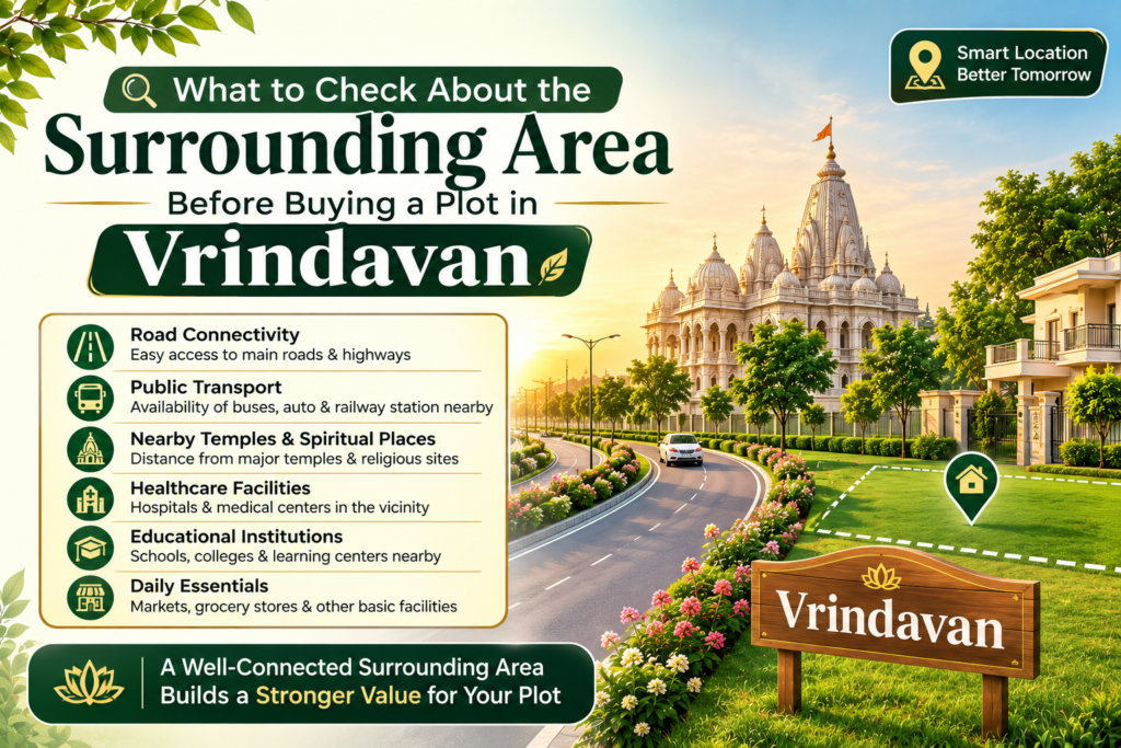 Things to check around a plot before buying in Vrindavan