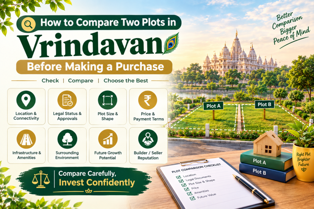 Comparing two plots before buying property in Vrindavan