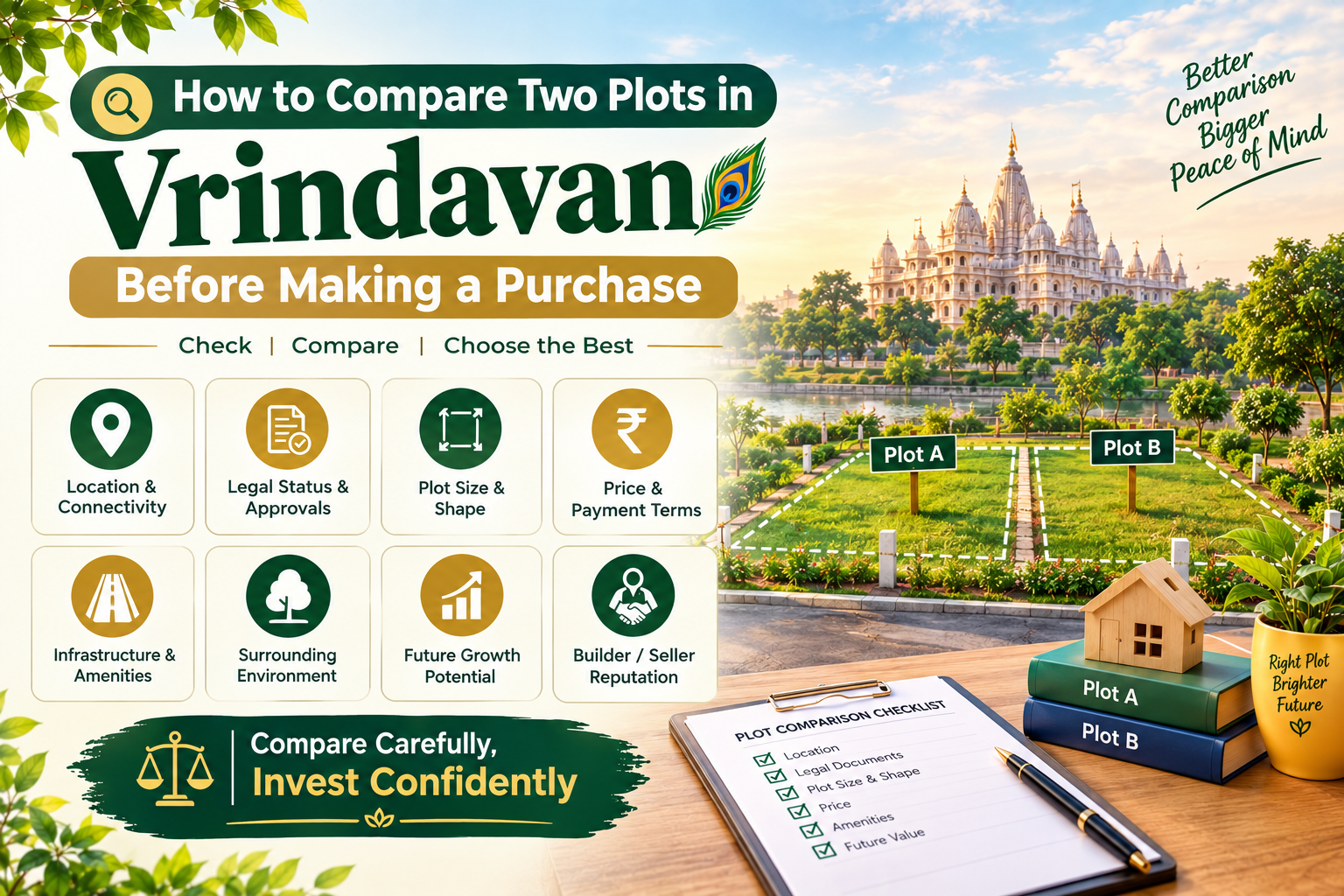 Comparing two plots before buying property in Vrindavan