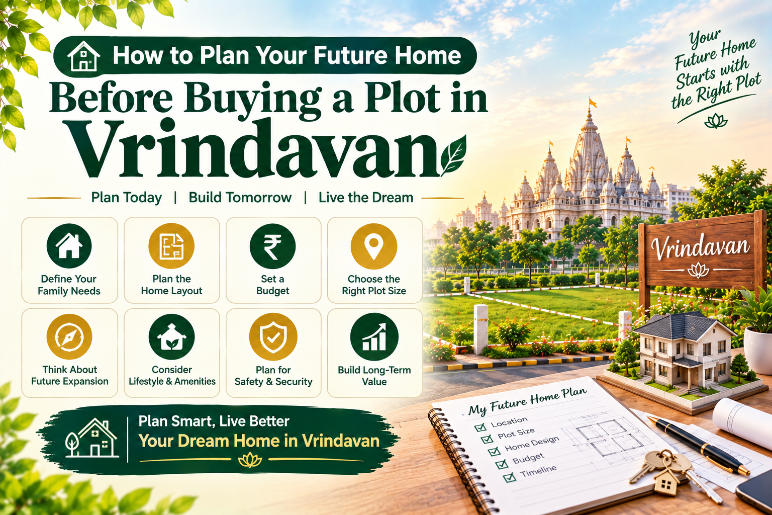 Planning a future house on a residential plot in Vrindavan