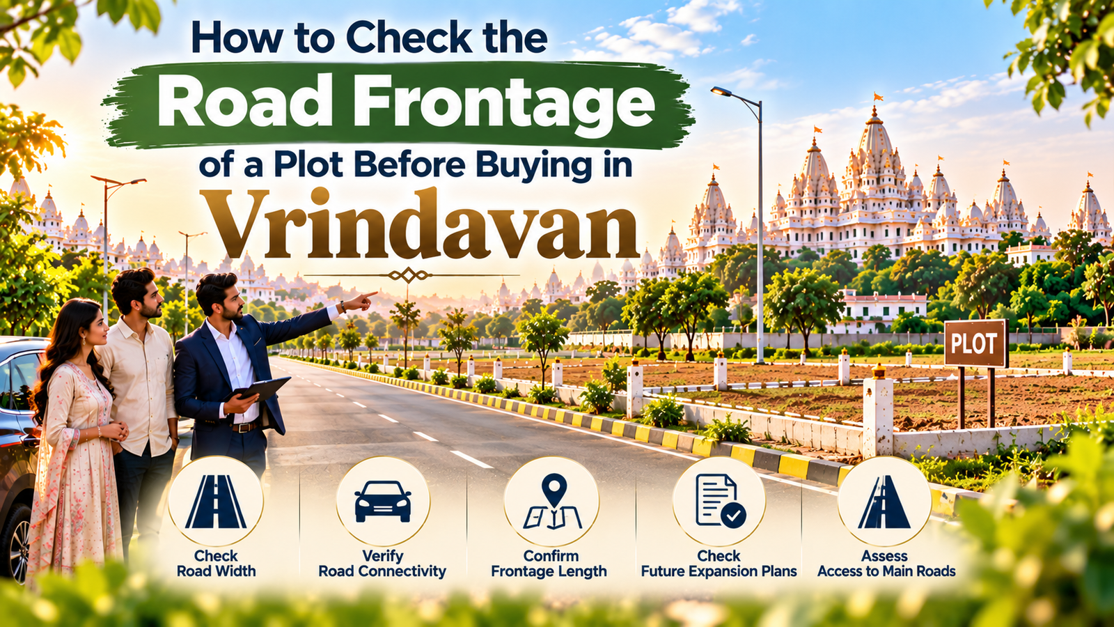 Road frontage of a residential plot in Vrindavan